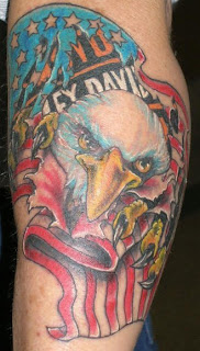 American Flag, Eagle and harley Davidson Tattoo