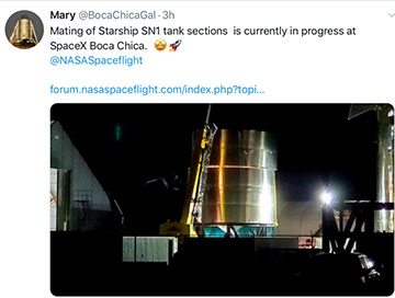 SpaceX followers peer through the fence to see fabrication of Starship in Boca Chica (Source: @BocaChicaGal)