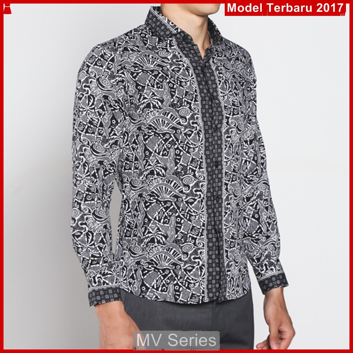 MV159 Pria  Ok Kemeja  Batik Panjang Slimfit 2019  BMGShop