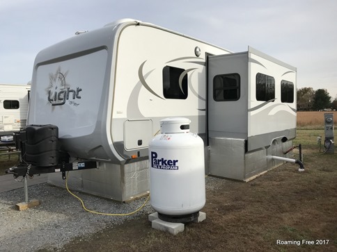 Skirting and big propane tank installed