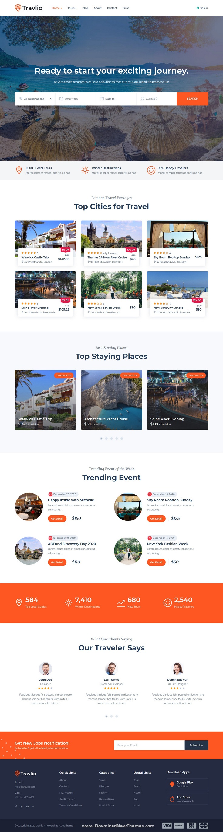 Travlio Travel Booking WordPress Theme