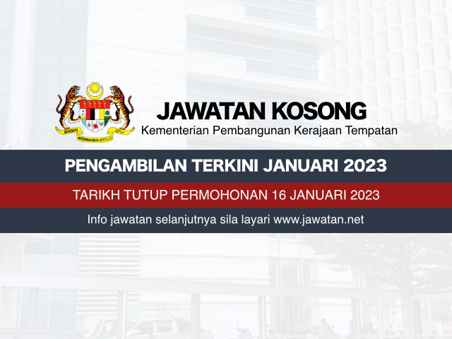 Jawatan Kosong KPKT Malaysia Januari 2023