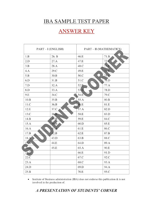 IBA 2017 Sample Paper, Solved Paper, Modal Question Paper || Previous Year Question Papers Download PDF