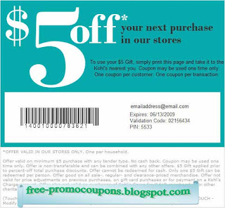 Free Printable Kohls Coupons