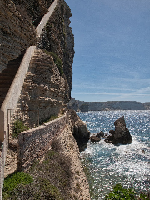 jiemve, Corse, Bonifacio, falaises, roches, mer, chemin, escalier, Roy d'Aragon, roi