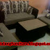 Sofa Minimalis L Kain Bebas + Puff + 6 bantal + Meja