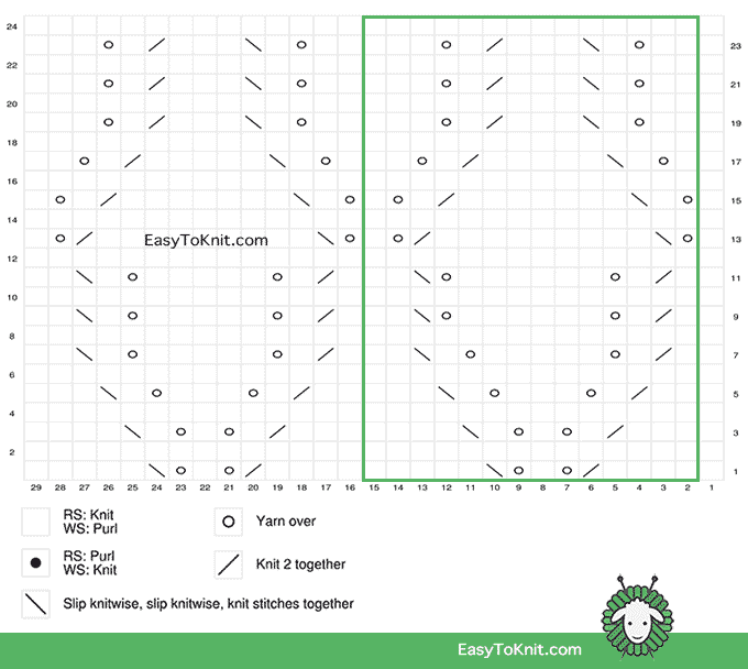 Eyelet Lace 55: Arbor stitch chart