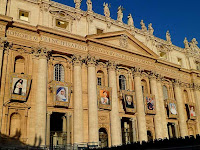 St. Pedro Calungsod's image hangs third from the right at the balcony of St. Peter’s Basilica (courtesy of jericpena.com)