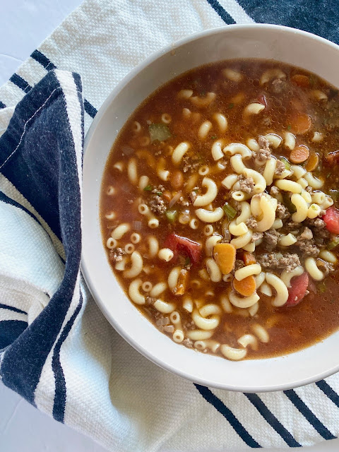 Beefy Macaroni Soup