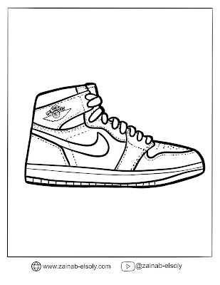 Free air Jordan shoes coloring page, Simply download and print the coloring page, then add your favorite colors to the design.