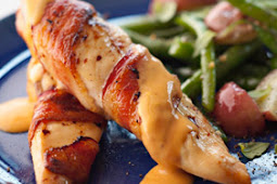 Bacon-Wrapped Chicken Breasts with Chile Cheese Sauce