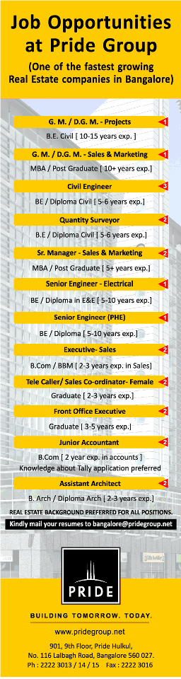 Job Opportunities At Pride Group