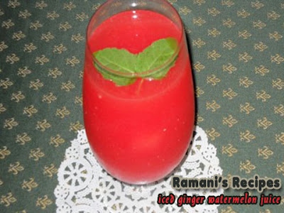 Iced Ginger Watermelon Juice - Ramani's Recipes