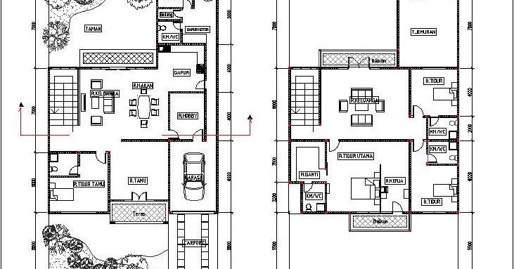 Desain dan Denah  Rumah  Minimalis Ukuran  8 x 10  Meter 