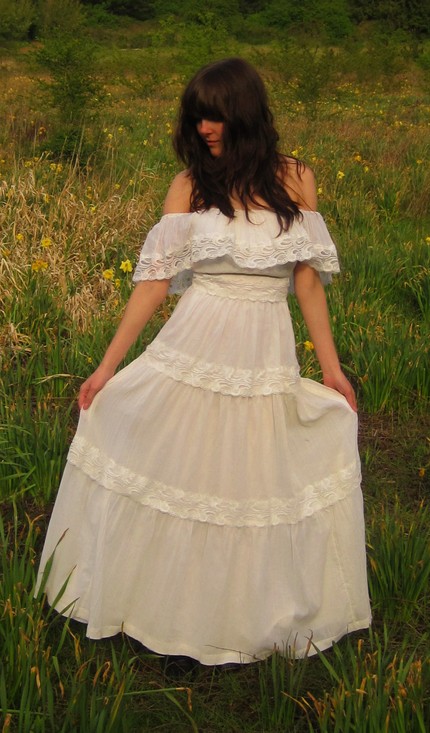 garden wedding dress hippie