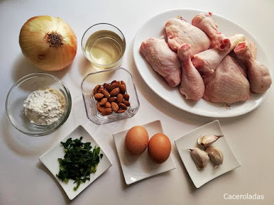 ingredientes para pollo en pepitoria