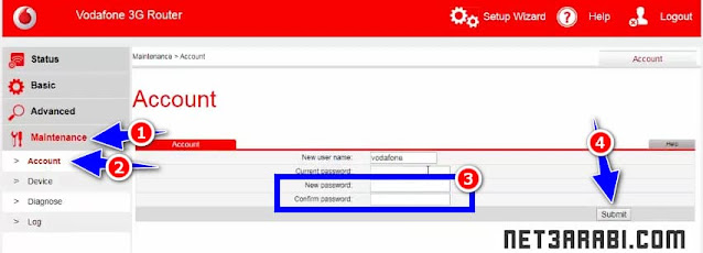 تغير باسورد الراوتر فودافون