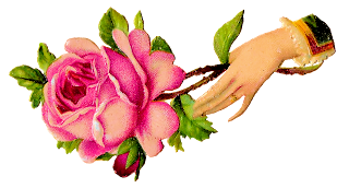 Victorian die cut image pink rose hand whimsy download