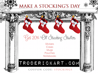 Coupon Code: Stockings 20% off Stickers Mugs Cases Pouches, Notebooks by artist Tom Roderick