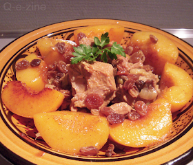 tajine veau pêches raisins