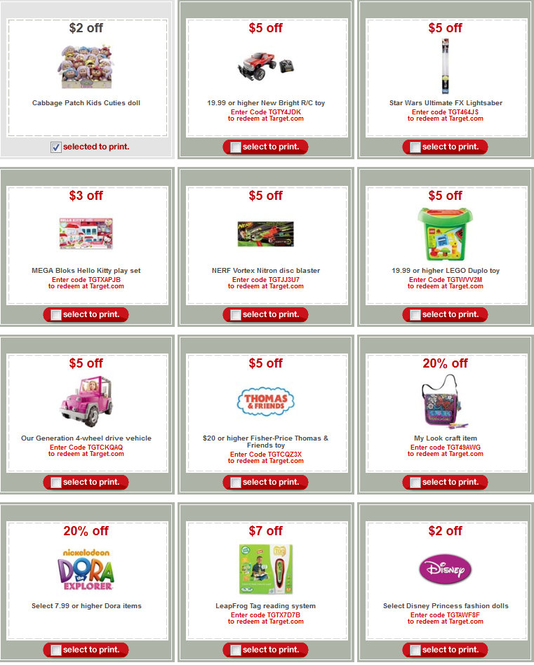 Barbara's Beat: Printable Target toy coupons