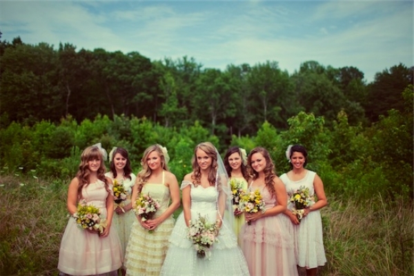 Pink Mint Purple Tiffany Blue and my flower girl in Yellow Ahhdorable