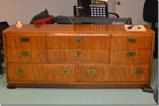 sewing room dresser before