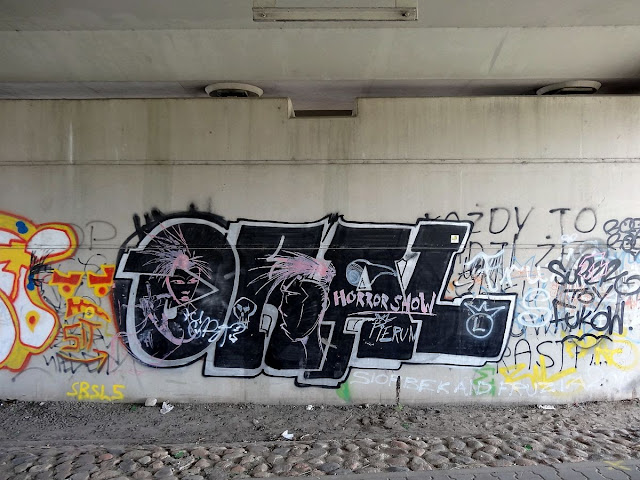 Lewobrzeżne graffiti mostu Świętokrzyskiego.
