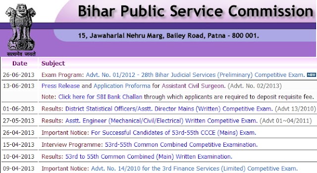 bpsc.bih.nic.in - Bihar Public Service Commission (BPSC) Recruitment 2013