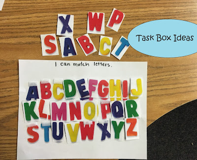 Quick and easy task box ideas for special education