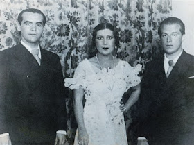 Federico García Lorca y Rafael Alberti con la Argentinita (1934)