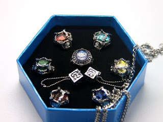 Japanese Anime Katekyo Hitman Reborn Cosplay Accessories - Set of Seven Gem Rings and Necklace 2nd Ver 