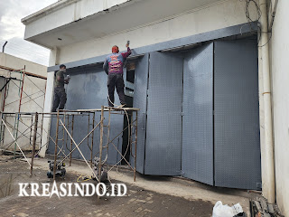 Reparasi Pintu Lipat Gudang Hasta Bersama di Jalan Raya Bogor KM 37 Cilodong Depok
