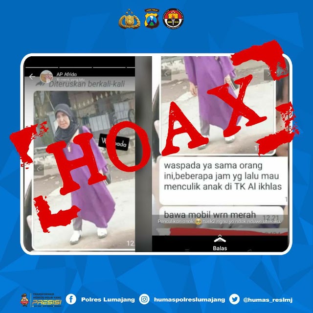 Kabar Waspada Penculikan Anak Di Lumajang, Polisi : Itu 'HOAX'