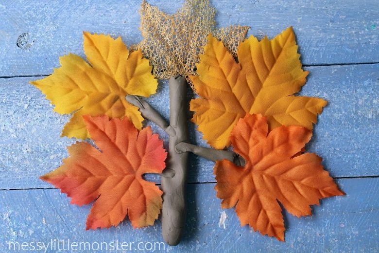 Playdough tree autumn activities for kids