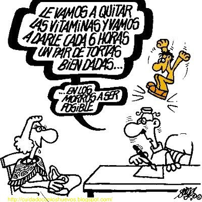 Niño en el pediatra. Forges. HUMOR GRAFICO. CUIDADO con los HUEVOS