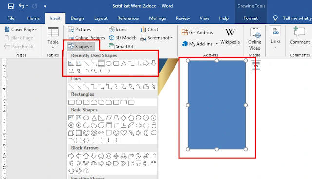 Template sertifikat word