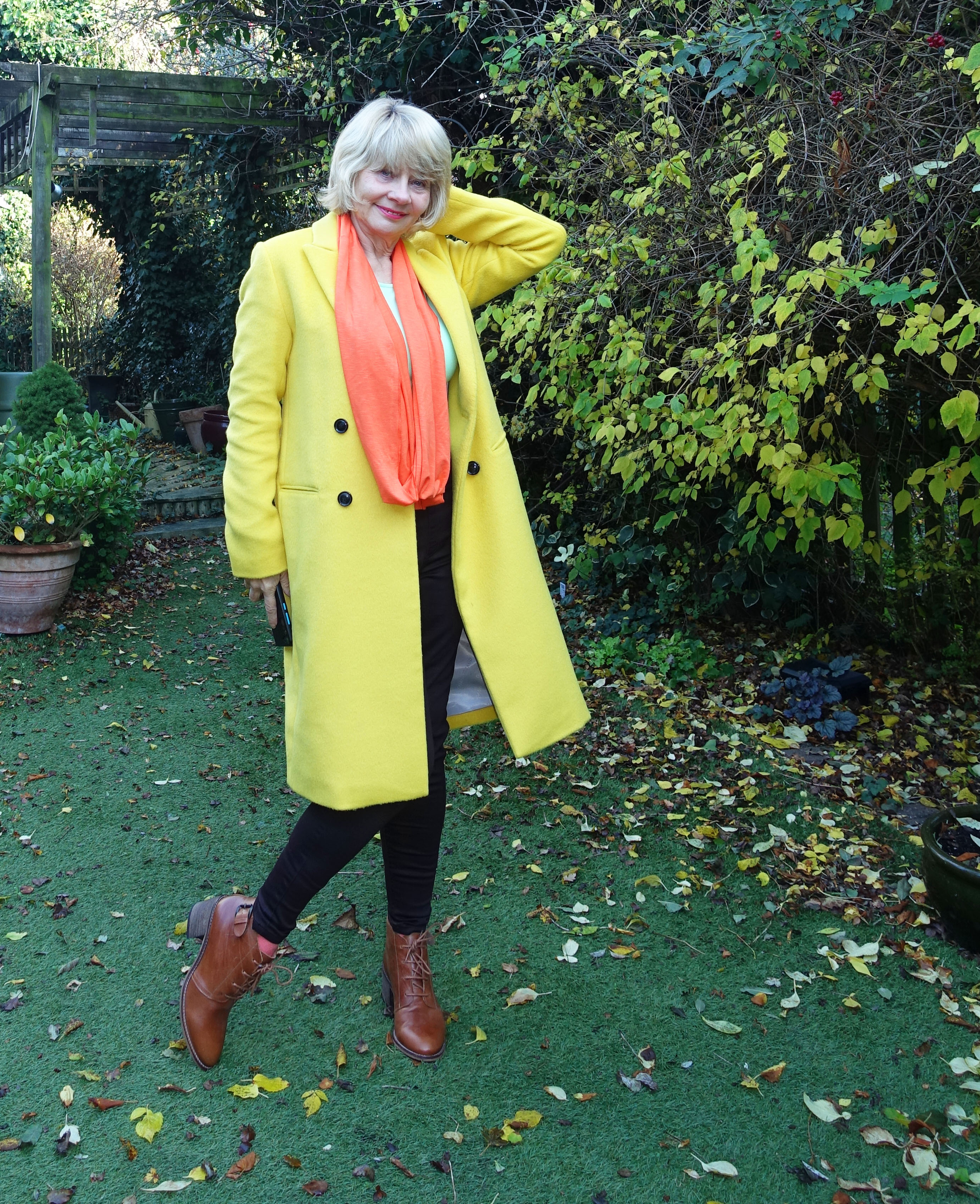 Is This Mutton blogger Gail Hanlon,63, in yellow wool coat by Gianni Feraud