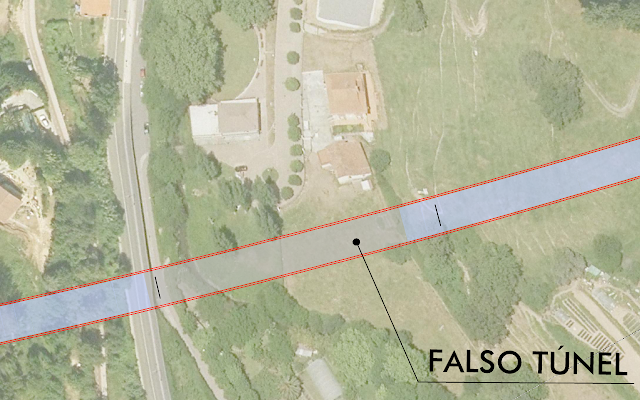 Plano de la zona por la que está previsto el paso del tren en Gorostiza