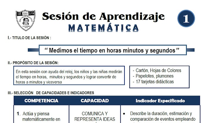 Sesión de Aprendizaje de Matemática
