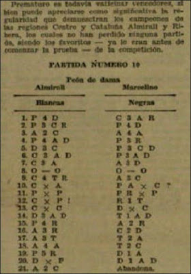 Semifinal del Campeonato de España de Ajedrez de 1935, El Diluvio, 3 de julio de 1935