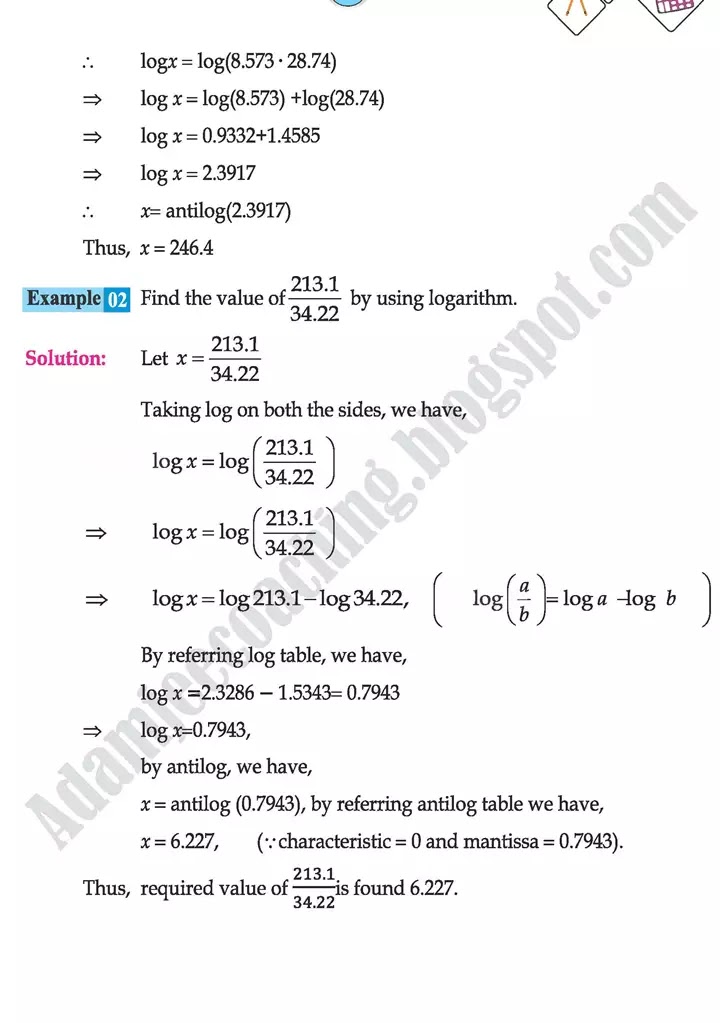 logarithms-mathematics-class-9th-text-book