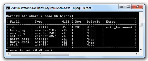 stored procedure tb_barang