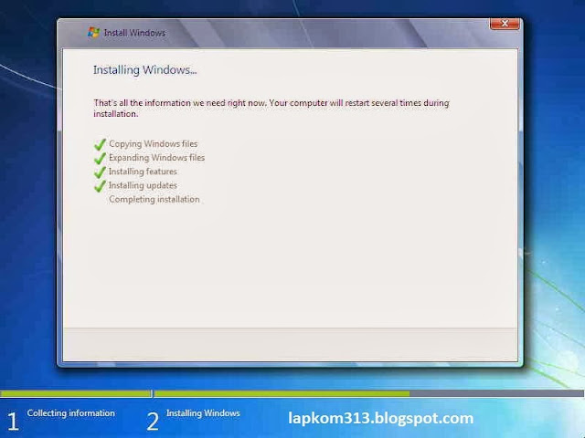 Menginstall windows 7 dengan Gambar Lengkap