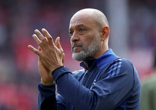 Nottingham Forest head coach Nuno Espirito Santo applauds the fans after the Premier League match between Nottingham Forest and Chelsea at City Ground on May 25, 2025, in Nottingham, England. Photo by Neal Simpson/Getty Images
