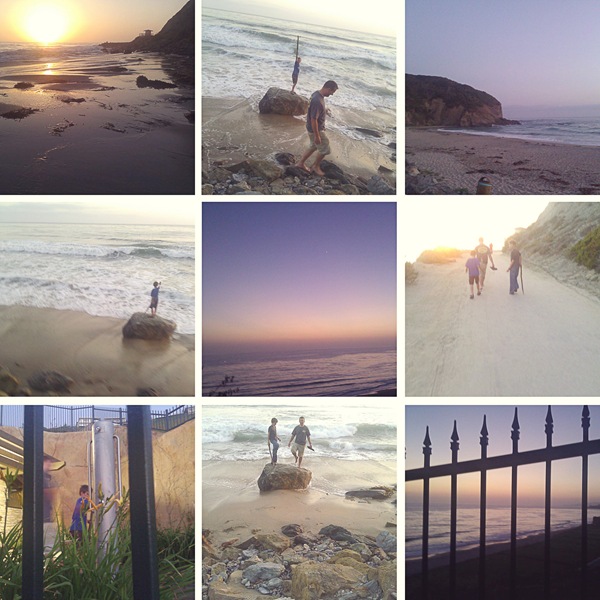 the strand high tide at sunset