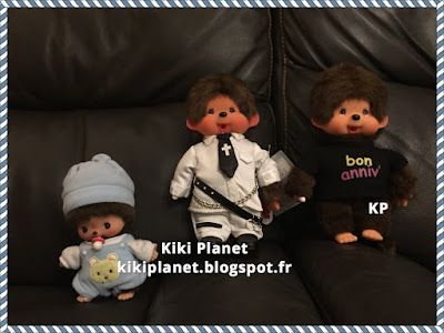 kiki monchhichi bebichhichi bébé salopette ourson bleu noel cadeau
