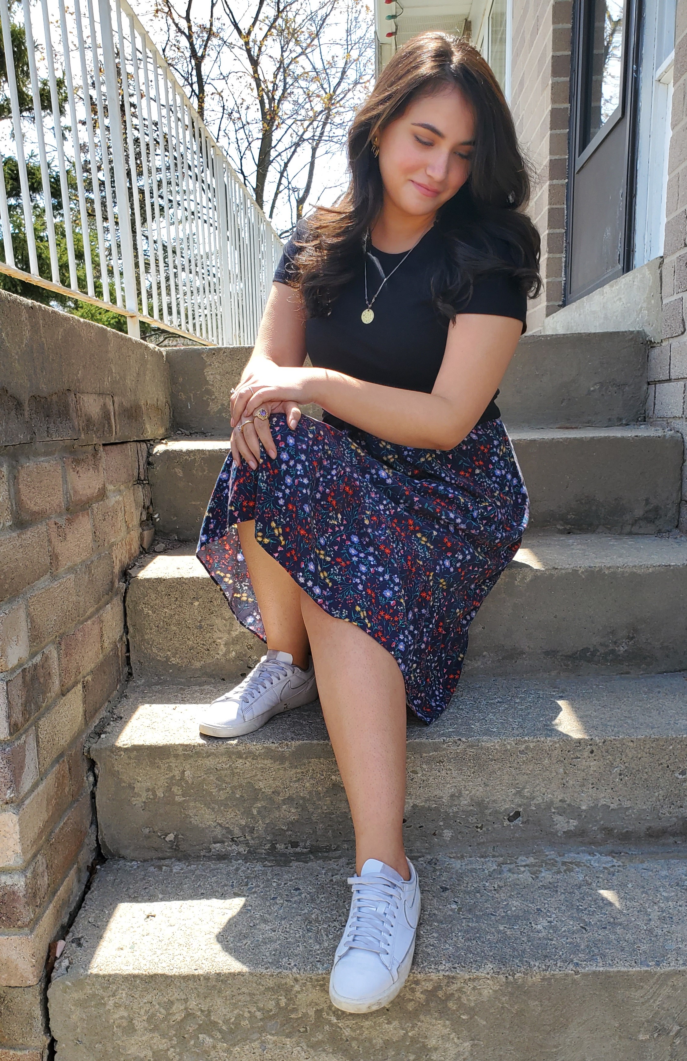 Modest Outfit Black T-Shirt and Dress