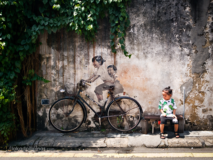 Bicycle Kids Street Art Penang