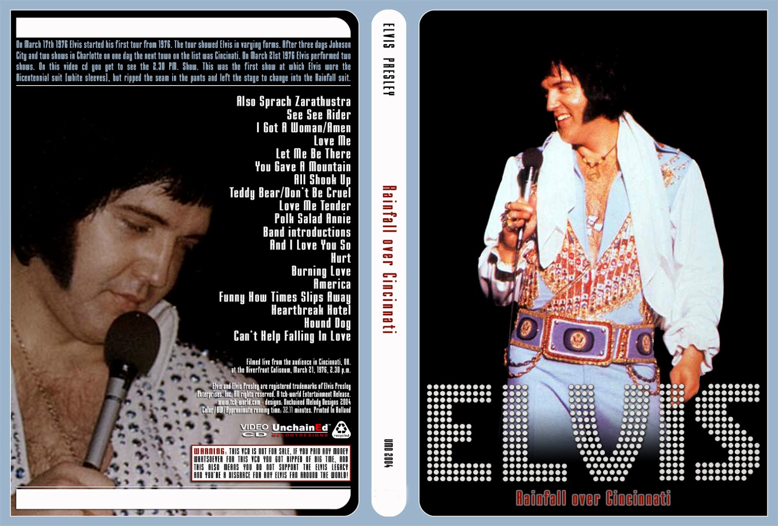 Resultado de imagem para Elvis RAINFALL OVER CINCINNATI dvd